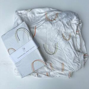 NEW Goumi Kids Over The Rainbow Baby Crib Sheet Changing Pad Cover Bamboo Organi